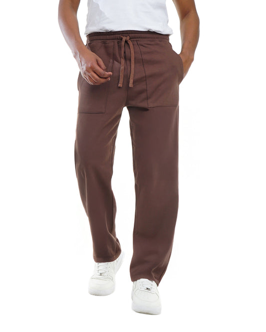 Men’s Cotton Jogger Pants with Drawstring & Front Patch Pockets