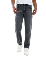 Men’s Charcoal Denim Jeans – Regular Fit Classic 5 Pocket Pants