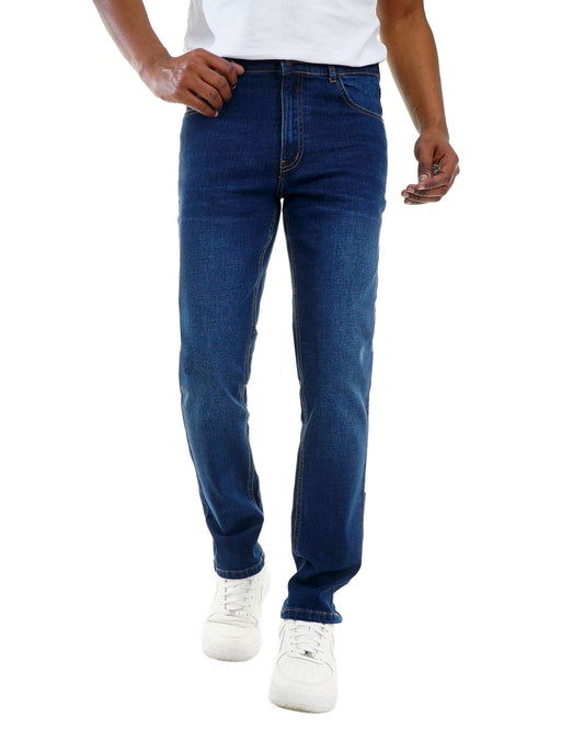 Men’s Dark Blue Denim Jeans – Regular Fit Classic 5 Pocket Pants
