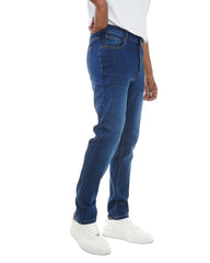 Men’s Dark Blue Denim Jeans – Regular Fit Classic 5 Pocket Pants