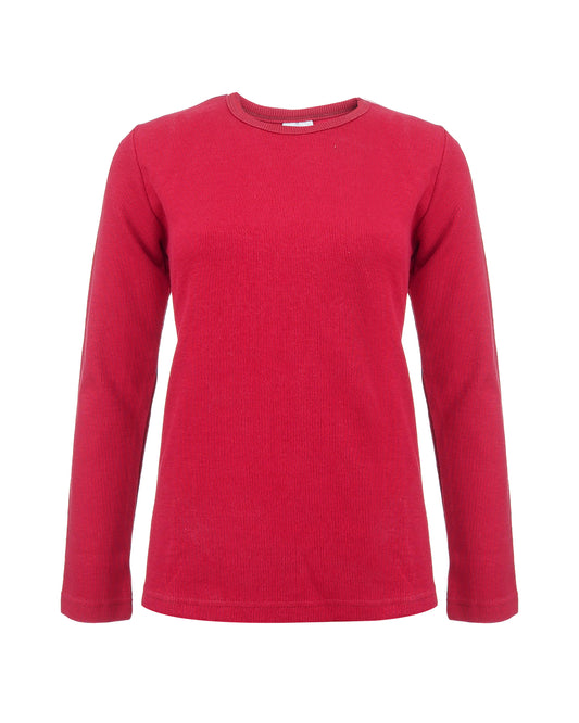 Women's Cotton Long Sleeve T-Shirt with Crew Neck Classic Fit