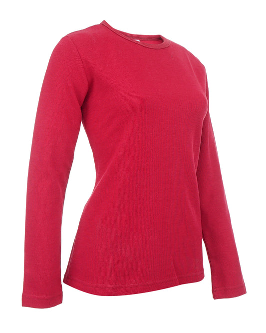 Women's Cotton Long Sleeve T-Shirt with Crew Neck Classic Fit