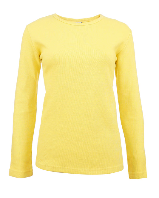 Women's Cotton Long Sleeve T-Shirt with Crew Neck – Classic Fit