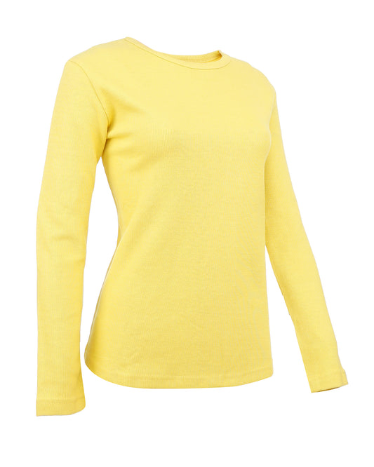 Women's Cotton Long Sleeve T-Shirt with Crew Neck – Classic Fit