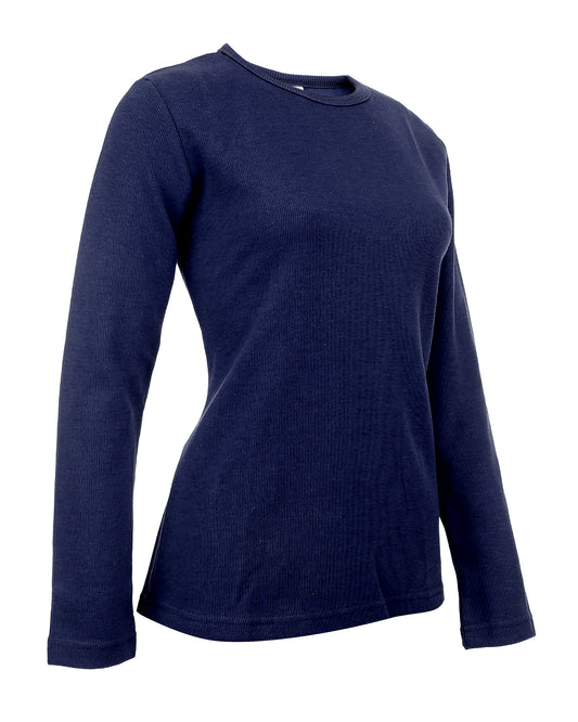 Women's Cotton Long Sleeve T-Shirt with Crew Neck – Classic Fit