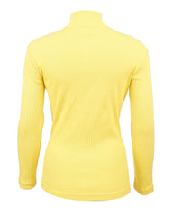 Women’s Ribbed Long Sleeve T-Shirt with Mock Neck – Slim Fit