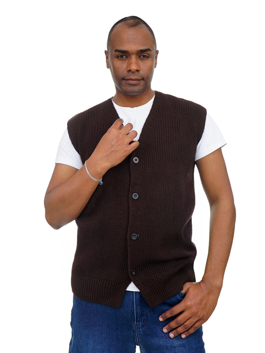 Men’s Classic Knit Vest Button Front Soft & Stylish Fit