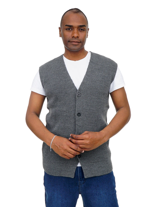 Men’s Classic Knit Vest Button Front Soft & Stylish Fit