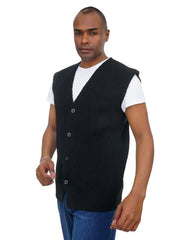 Men’s Classic Knit Vest Button Front Soft & Stylish Fit