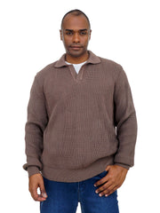 Men’s Polo Collar Knit Sweater Long Sleeve Soft & Comfortable Fit