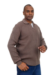 Men’s Polo Collar Knit Sweater Long Sleeve Soft & Comfortable Fit