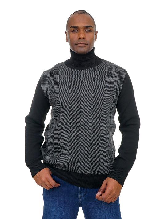 Men’s Turtleneck Knit Sweater Long Sleeve Smart Casual Style