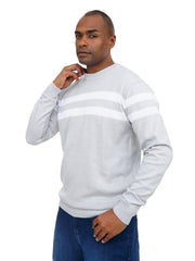 Men’s Crew Neck Knit Sweater Long Sleeve Striped Design
