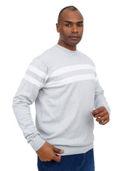 Men’s Crew Neck Knit Sweater Long Sleeve Striped Design