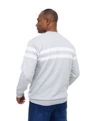 Men’s Crew Neck Knit Sweater Long Sleeve Striped Design