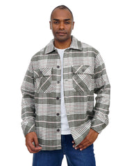 Men’s Plaid Shirt Jacket Long Sleeve Button Front Casual Layering Style