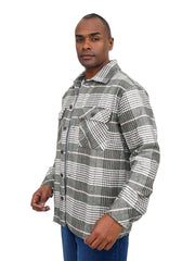 Men’s Plaid Shirt Jacket Long Sleeve Button Front Casual Layering Style