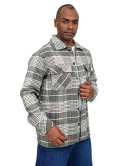 Men’s Plaid Shirt Jacket Long Sleeve Button Front Casual Layering Style