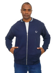 Men’s Zip-Up Bomber Jacket Long Sleeve Ribbed Collar Casual Street Style