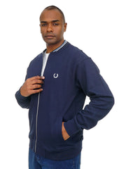 Men’s Zip-Up Bomber Jacket Long Sleeve Ribbed Collar Casual Street Style