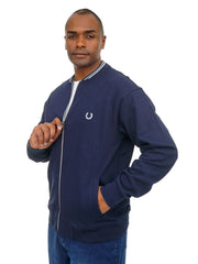 Men’s Zip-Up Bomber Jacket Long Sleeve Ribbed Collar Casual Street Style