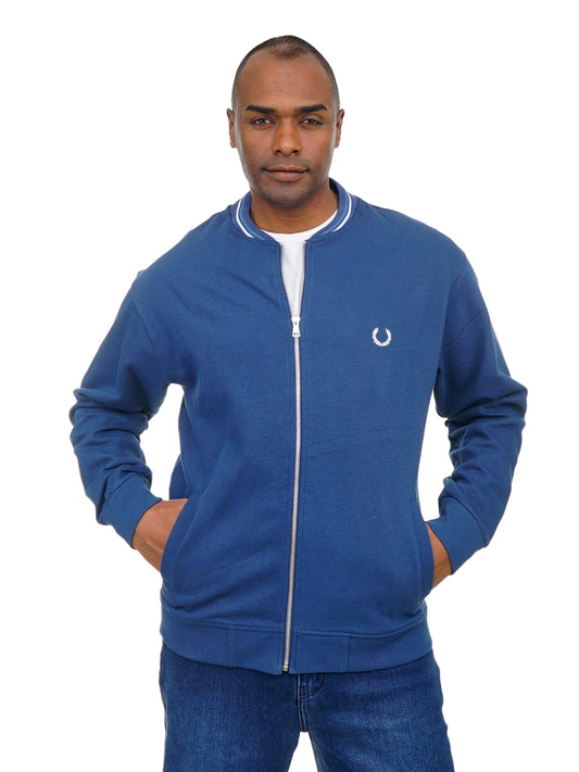 Men’s Zip-Up Bomber Jacket Long Sleeve Ribbed Collar Casual Street Style