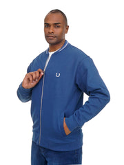 Men’s Zip-Up Bomber Jacket Long Sleeve Ribbed Collar Casual Street Style