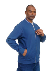 Men’s Zip-Up Bomber Jacket Long Sleeve Ribbed Collar Casual Street Style