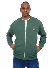 Men’s Zip-Up Bomber Jacket Long Sleeve Ribbed Collar Casual Street Style