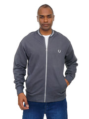 Men’s Zip-Up Bomber Jacket Long Sleeve Ribbed Collar Casual Street Style