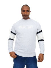 Men’s Casual Sweatshirt with Logo Print Round Neck Long Sleeves