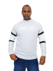 Men’s Casual Sweatshirt with Logo Print Round Neck Long Sleeves