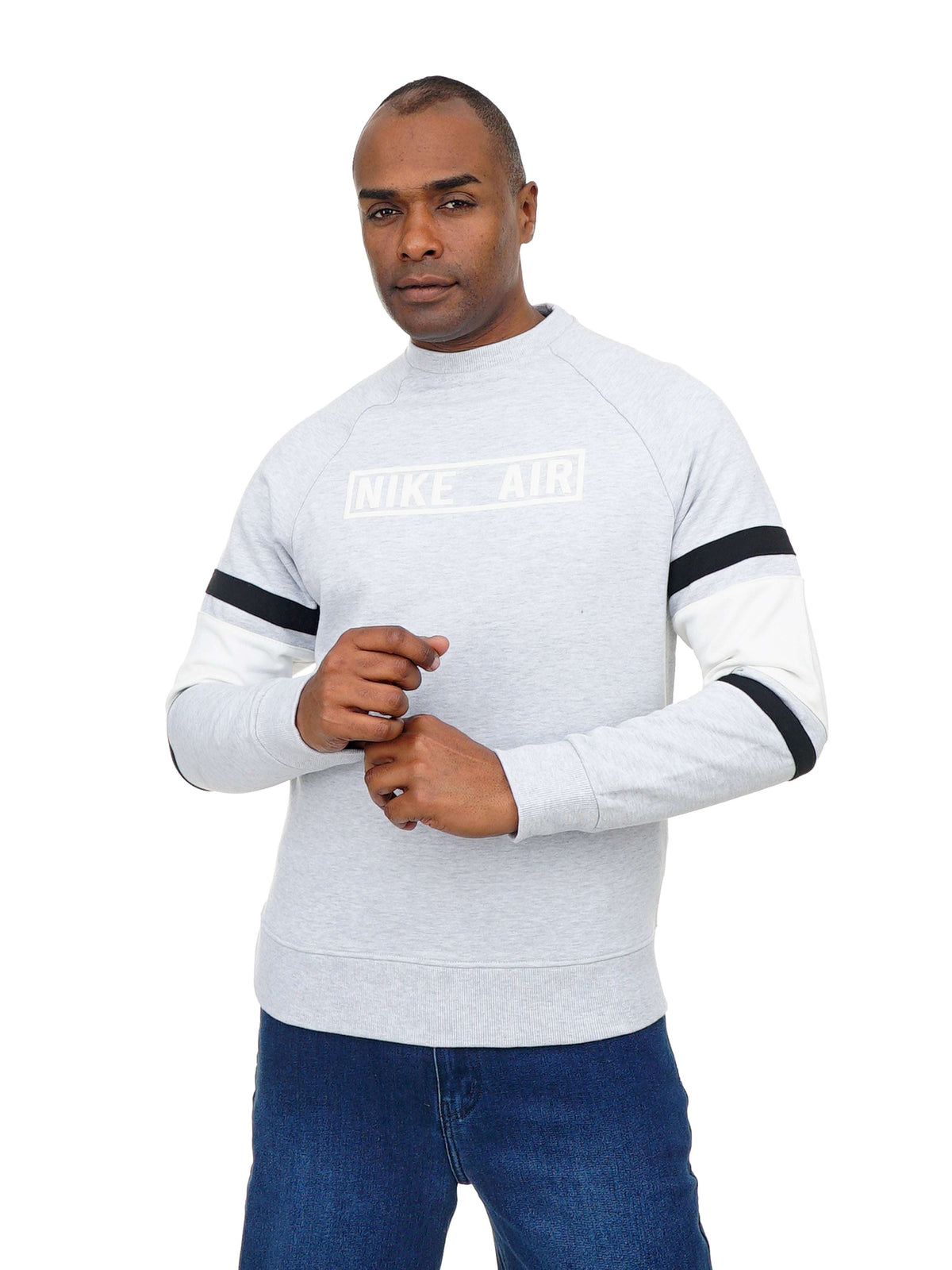 Men’s Casual Sweatshirt with Logo Print Round Neck Long Sleeves