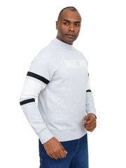 Men’s Casual Sweatshirt with Logo Print Round Neck Long Sleeves