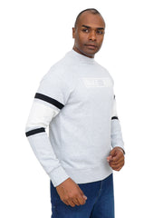 Men’s Casual Sweatshirt with Logo Print Round Neck Long Sleeves