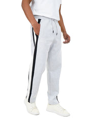 Men’s Cotton Jogger Pants with Side Stripes and Drawstring Waist