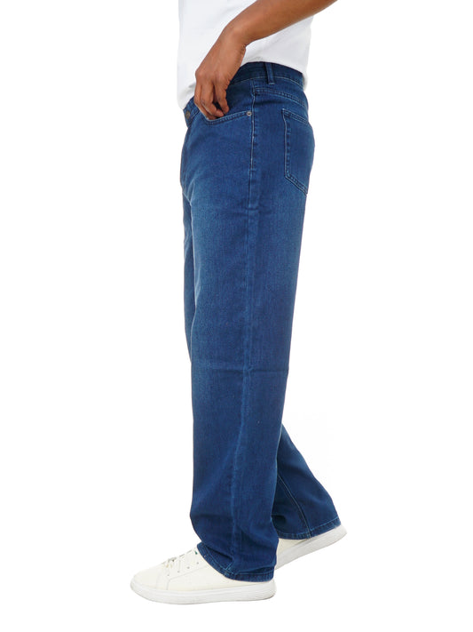 Men’s Wide Leg Denim Jeans – Classic Mid Rise