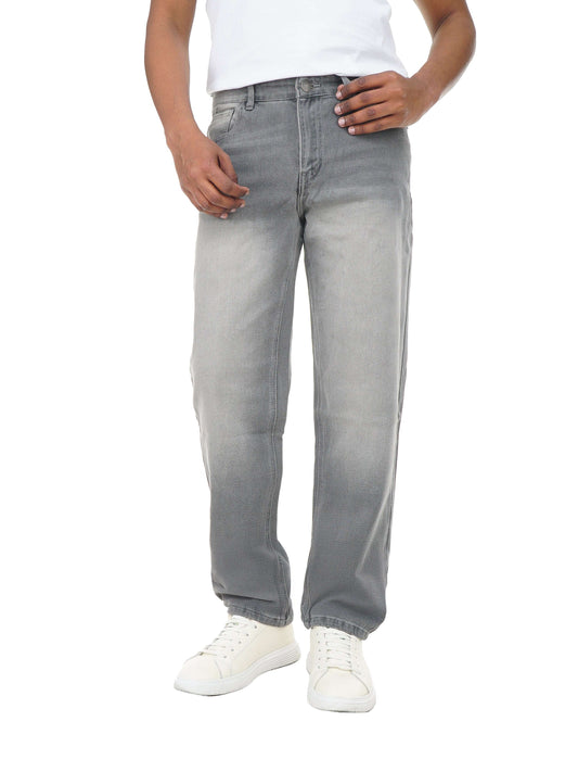 Men’s Wide Leg Mid-Rise Denim Jeans – Casual Streetwear Style