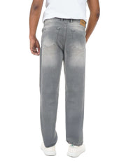 Men’s Wide Leg Mid-Rise Denim Jeans – Casual Streetwear Style