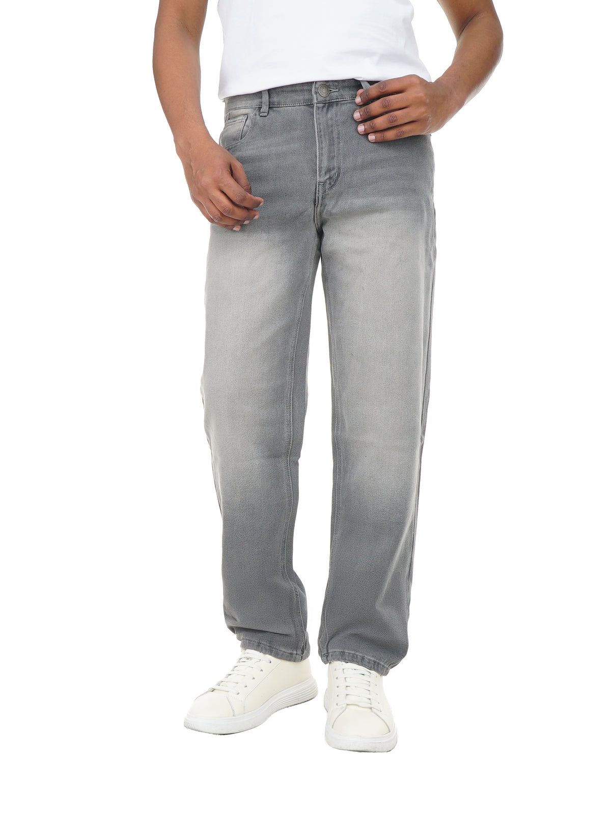 Men’s Wide Leg Mid-Rise Denim Jeans – Casual Streetwear Style