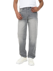 Men’s Wide Leg Mid-Rise Denim Jeans – Casual Streetwear Style