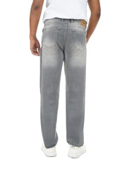 Men’s Wide Leg Mid-Rise Denim Jeans – Casual Streetwear Style