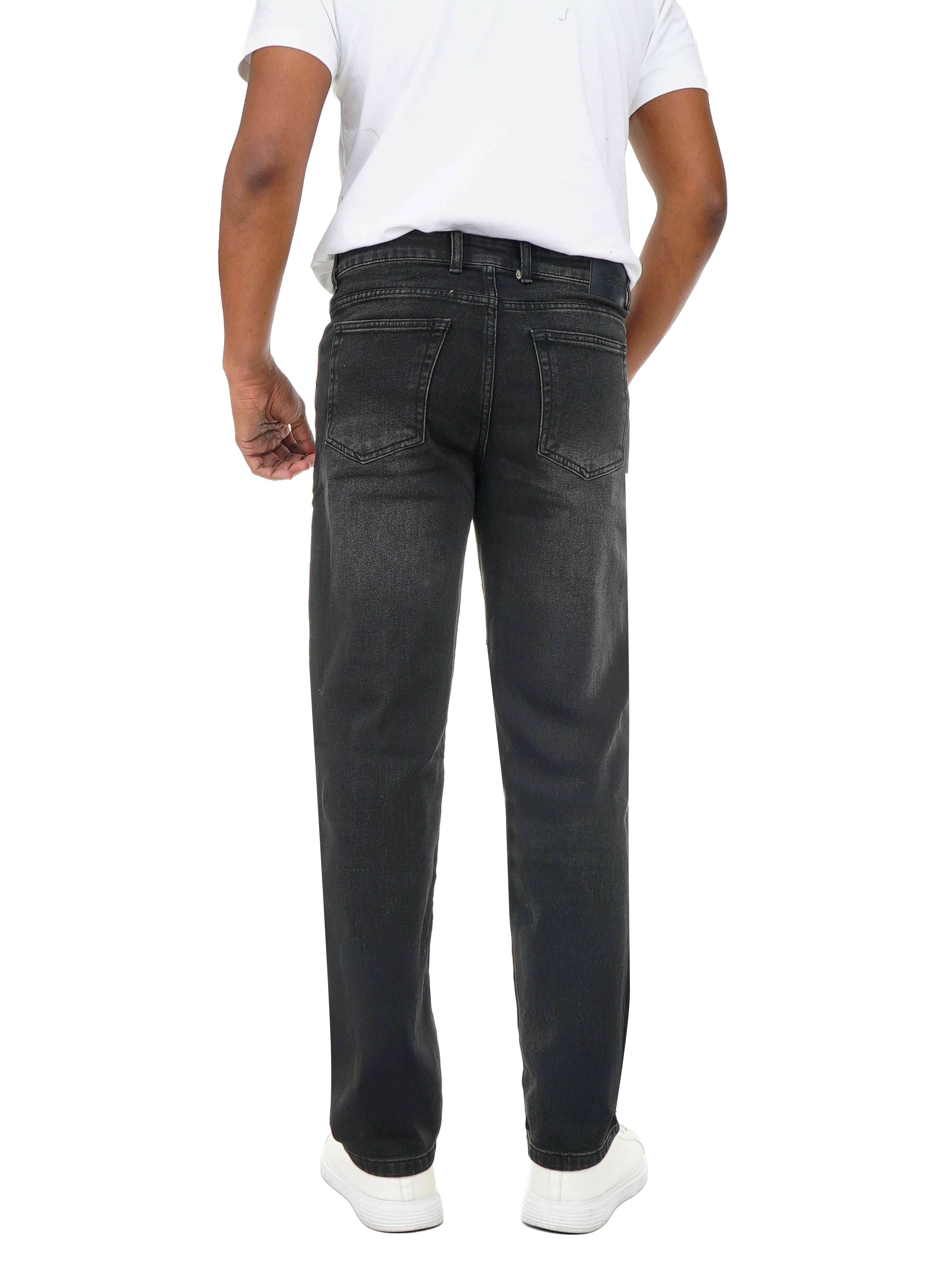 Men’s Wide Leg Mid-Rise Denim Jeans – Casual Streetwear Style