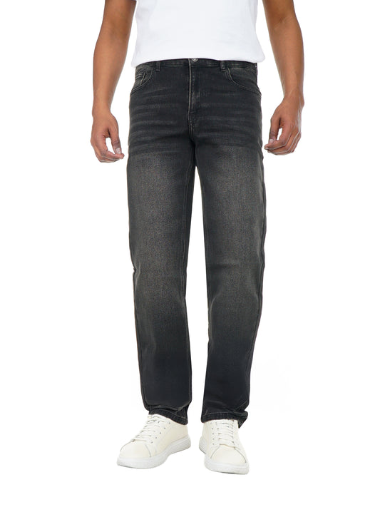 Men’s Wide Leg Mid-Rise Denim Jeans – Casual Streetwear Style