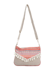 Women’s Boho Crossbody Bag with Tassels – Ethnic Pattern Shoulder Bag