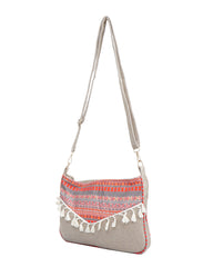 Women’s Boho Crossbody Bag with Tassels – Ethnic Pattern Shoulder Bag