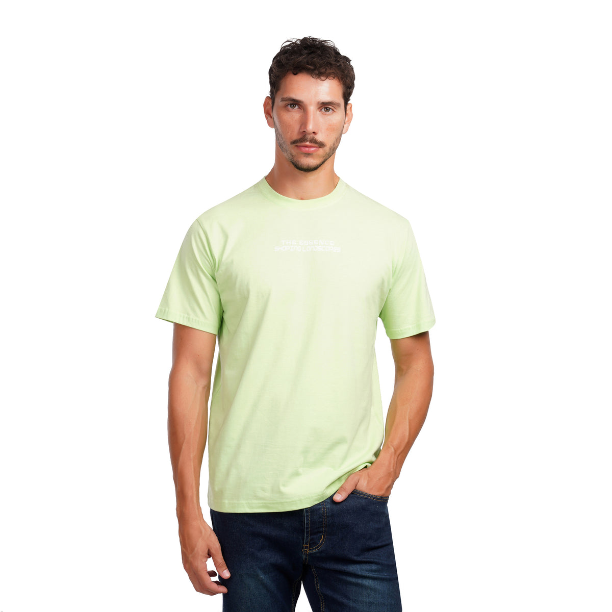 Men's Minimal Text Print Short Sleeve Cotton T-Shirt