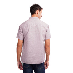 Men’s Short Sleeve Shirt – Casual Textured Button Down Shirt