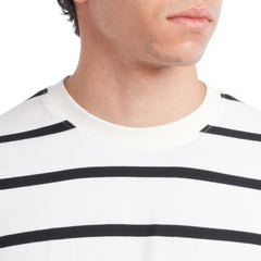 Men’s Striped Oversized T-Shirt – Casual Short Sleeve Crewneck Tee