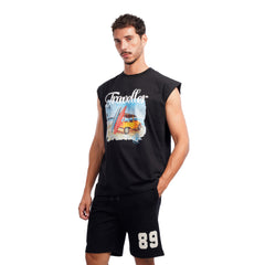 Men’s Sleeveless T-Shirt – Traveler Graphic Summer Casual Tank Tee